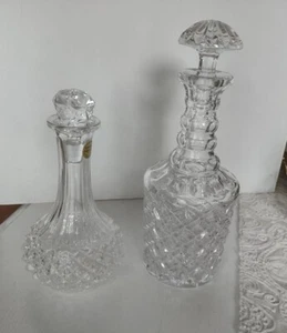 Vintage decanter liquor bottles barware Clear diamond cut glass Godinger serving - Picture 1 of 9