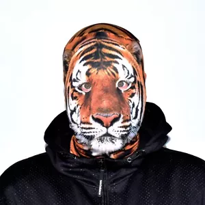 3D Effekt Gesicht Skin - Tigergesicht - Lycra Stoff - Halloween Maske - Bild 1 von 12