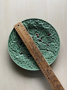Portmeiriron GREEN HOLLY Art Pottery Dinner Plate 10” diameter GLAZE entree - Picture 1 of 5