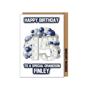 Personalised 15th Birthday Card Son Grandson Nephew Brother Cousin Friend AIR - Picture 1 of 1