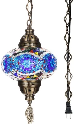 SWAG PLUG-IN Turkish Moroccan Mosaic Ceiling Hanging Lamp Pendant Light Fixture