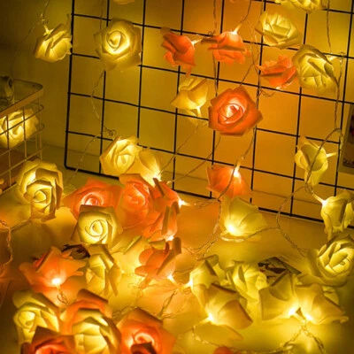 3 Meter 20LED USB Artificial Flower String Lights Rose Fairy Lights Pink - Image 1 of 4