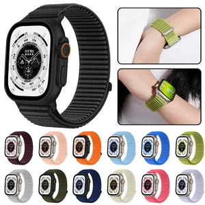 Für Apple Watch Series 10 9 8 7 6 5 4 Ultra SE Nylon Weave Verstellbares Armband Band - Bild 1 von 25