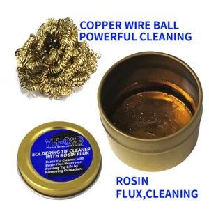 Rosin Soldering Flux Paste Solder Welding Grease +Copper Ball Cleaning Iron Head - Picture 1 of 7