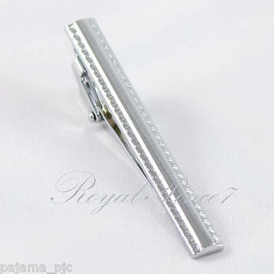 Corbata de metal plateado para caballero nueva con clip de barra TC21 - Imagen 1 de 1