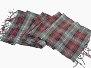 John Ashford Men's 100% Acrylic Scarf Red & Grey One Size - Picture 1 of 2
