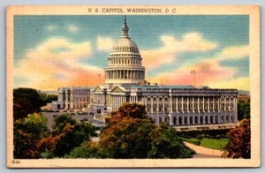 Cartolina di lino US Capitol Building Washington DC - Foto 1 di 2