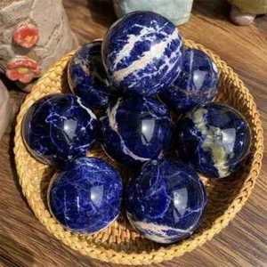 TOP!!50mm+ Natural blue Sodalite polished Ball Quartz Crystal Sphere Healing - Picture 1 of 9