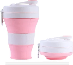 600 Ml Collapsible Cup with Lid & Straw, 20.3 Oz Foldable Coffee Mug, Leak-Proof - Picture 1 of 12