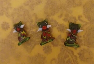Murano Glas Katze Tier Figuren Miniaturen 0,8" mehrfarbig selten HTF - Bild 1 von 11