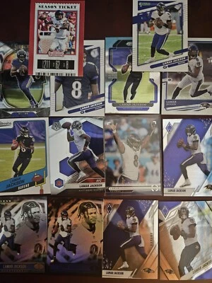 2019-2022 Panini Lamar Jackson 14 Card Lot Select Prizm Illusions Ravens MVP - Image 1 of 4