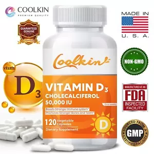 120pcs Vitamin D3 Cholecalciferol 50,000 IU - Strong Bones,Muscle Health,Immune - Bild 1 von 12