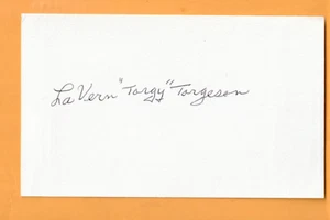Tarjeta de 3x5 firmada por LaVern Torgy Torgeson Washington Redskins AUTO Detroit Lions - Imagen 1 de 2