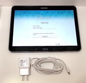 Samsung Galaxy Tab 4 SM-T530NU 16GB Wi-Fi 10.1 in Tablet Black With 60GB SD Card - Picture 1 of 9