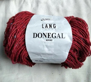 50g Lang Yarns Donegal, Fb. 61, hellrot, Tweed, Strick, Wolle - Bild 1 von 5