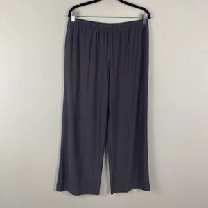 IC by Connie K Wide Leg Crop Pants Size XL Gray Jersey Stretch Pull On - Picture 1 of 10