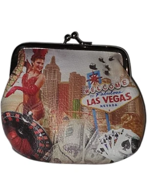 classic coin purse with Las Vegas style print - Imagem 1 de 4