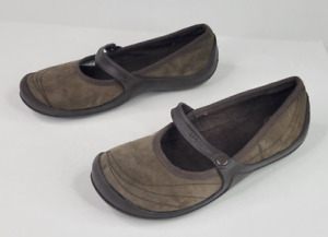 Crocs Womens Wrapped Size 7 Brown Suede Mary Jane Slip On Flat Comfort Shoes