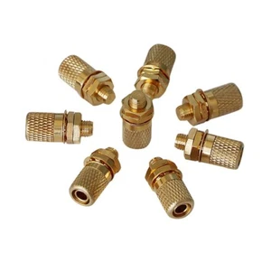 1pc M6 Screw Gold Plated 4mm Binding Post H59-1 Brass for Banana Female Jack - Picture 1 of 5