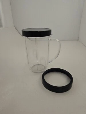Magic Bullet MB1001 ~ OEM 1 New Party Mug Cup 16 oz. W Handle Lip Ring and Lid - Image 1 of 4