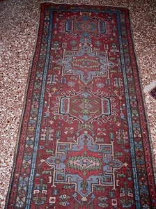 tappeto antico persiano passatoia 279x81 karaja. e, kilim corsia heriz caucasici - Foto 1 di 6