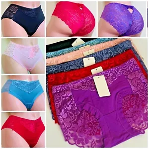 6-12 HI-WAIST Bikini Briefs Lace Underwear Undies Panties GIFTS PACKS 640 S-XL - Picture 1 of 48