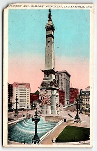 Soldiers' and Sailors' Monument White Border Postcard Indianapolis Indiana IN - Picture 1 of 2