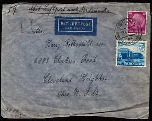 Germany - 1941 - Censored Airmail Cover Stuttgart to Cleveland Heights Ohio US - Picture 1 of 2