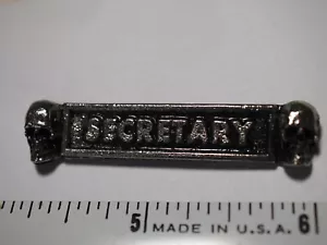 Motorcycle Skull Secretary fficers Pin, Vintage Lapel Pin , Silver Tone - Picture 1 of 5