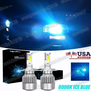 2x Ice Blue 8000K 11000LM Super Bright COB H4 9003 LED Headlight High Low Beam - Picture 1 of 6