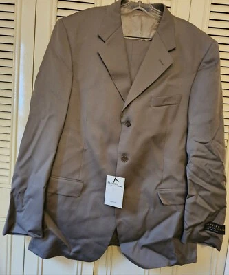 Traje De Lana Manzini Uomo Super 100's Vintage Talla 48 W42 Nuevo Con Etiquetas Verde Oliva  Foto 1 de 4