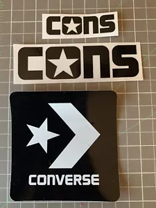3 Cons Converse Schuhe Skateboard Sticker schwarz weiß transparent - Bild 1 von 4