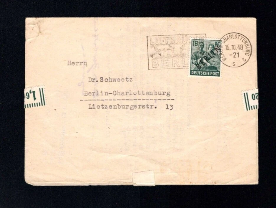 Berlín 1948 - Nr. 7 EF Con Sello De Puentes Aéreos (BLN-4) - Imagen 1 de 1