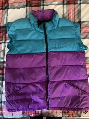 Marmot Full Zip Puffer Vest Goose Down Men’s Retro Colors Vest Used - Image 1 of 4