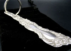Gorham Imperial Chrysanthemum Sterling 4" Key Ring Made From LARGE serving piece - Picture 1 of 8