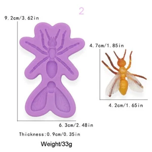 Silicone Wasp Mould 3D Bugs Insects Fondant Icing Cake Decorating Resin Craft UK - Picture 1 of 10