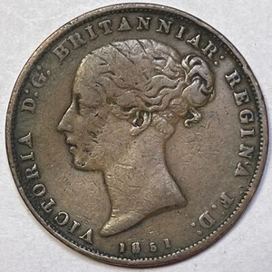 1851 States of Jersey 1/26 Shilling Fine F Münze, gebogen #20397 - Bild 1 von 3