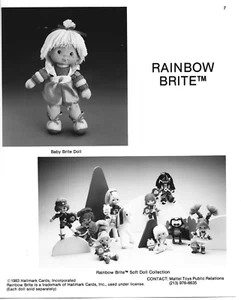 Rare Vintage Rainbow Brite 1983 Mattel Promo Press Kit 8x10 Photo Dolls - Imagen 1 de 2