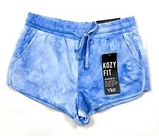 NWT Woman YMI Kozy Fit Active Terry Shorts Size S Blue Tie Dye Pull On Free Ship