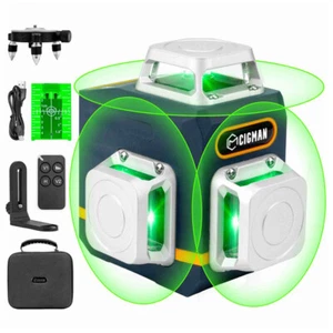 CIGMAN CM-701 3x360° Self-leveling Laser Level 100ft 3D Green Cross Line Tools - Picture 1 of 12
