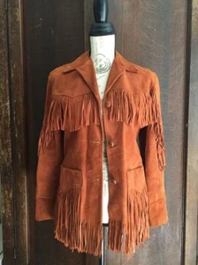 American Style Women Western Jacket Suede Lwather Fringe Jacket, Vintage - Picture 1 of 4