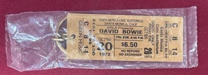 David Bowie 1972 Santa Monica Civic Replica Ticket Key Chain New Sealed Promo - Picture 1 of 4
