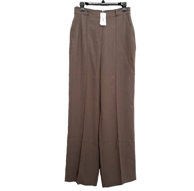 NWT SPANX Carefree Crepe Pleated Trouser Straight Leg Pants Smoke Womens M - Image 1 of 4