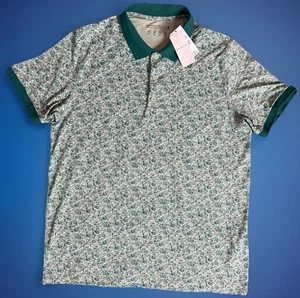 Polo de golf tejido al aire Abercrombie & Fitch estampado desayuno mediano nuevo con etiquetas $60 - Imagen 1 de 10