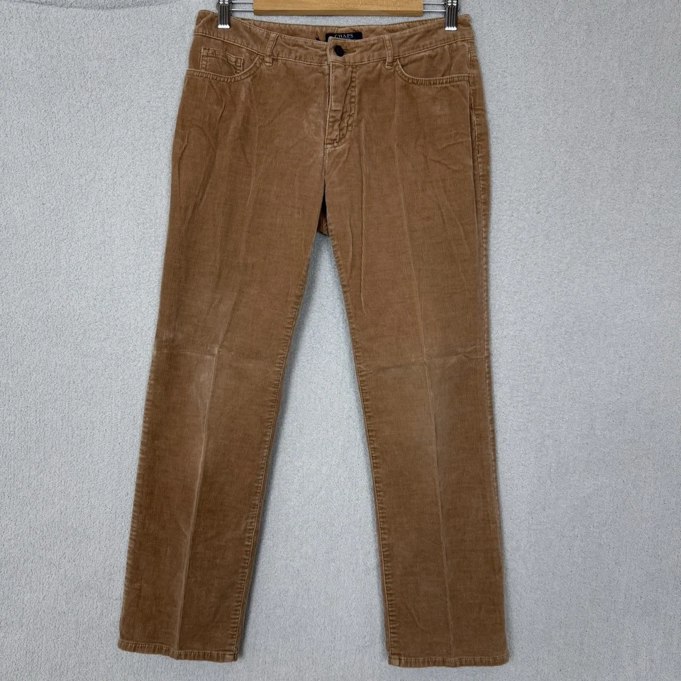 Chaps Corduroy Pants Women's 4P (32x29) Petite Brown Modern Casual Trendy Chinos - Image 1 of 4