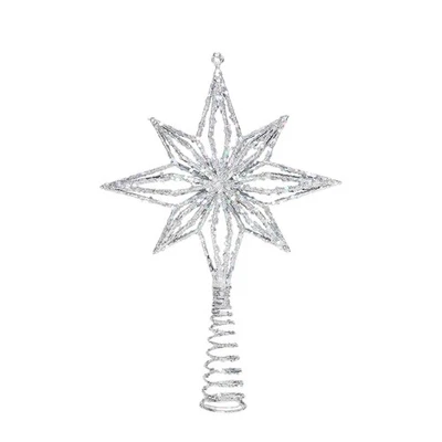 Puntale Per Albero Di Natale A Forma Di Stella, Regalo Di Natale, Decorazione - Immagine 1 di 4