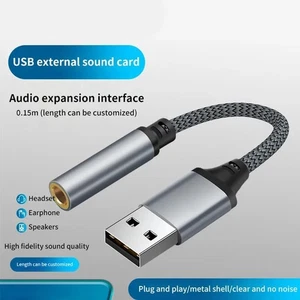 USB To 3.5mm Mic/Headphone Jack Stereo Headset Audio Adapter Sound FKI98 I1P3 - Picture 1 of 15