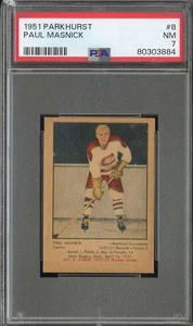 1951-52 Parkhurst #8 Paul Masnick PSA 7 (RC) CANADIENS *CC0088 - Bild 1 von 2