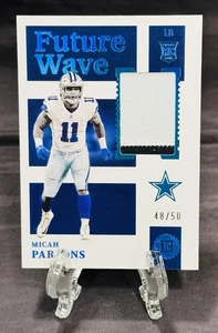 2021 Panini Encased MICAH PARSONS Rookie Blue Future Wave 2 Color Patch #48/50 - Picture 1 of 2
