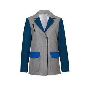 Relaxed Banana Republic X Ellie Mae Archer Wool Blend Colorblock Jacket Blazer S - Picture 1 of 14